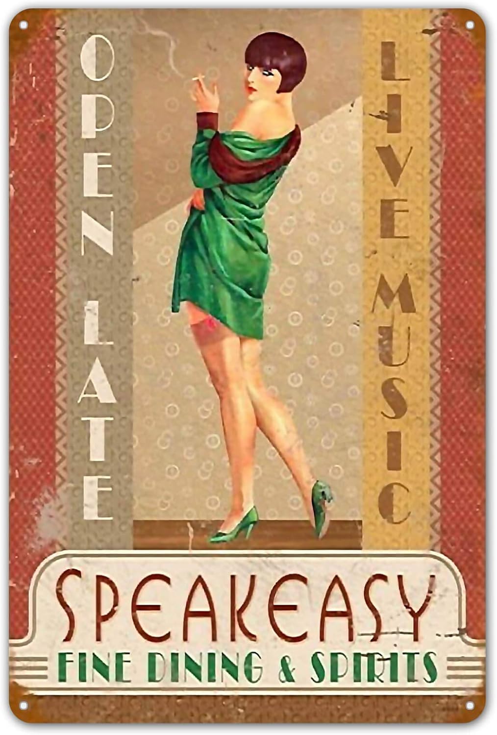 Home Bar And Coffee - Plaque murale décorative vintage en métal