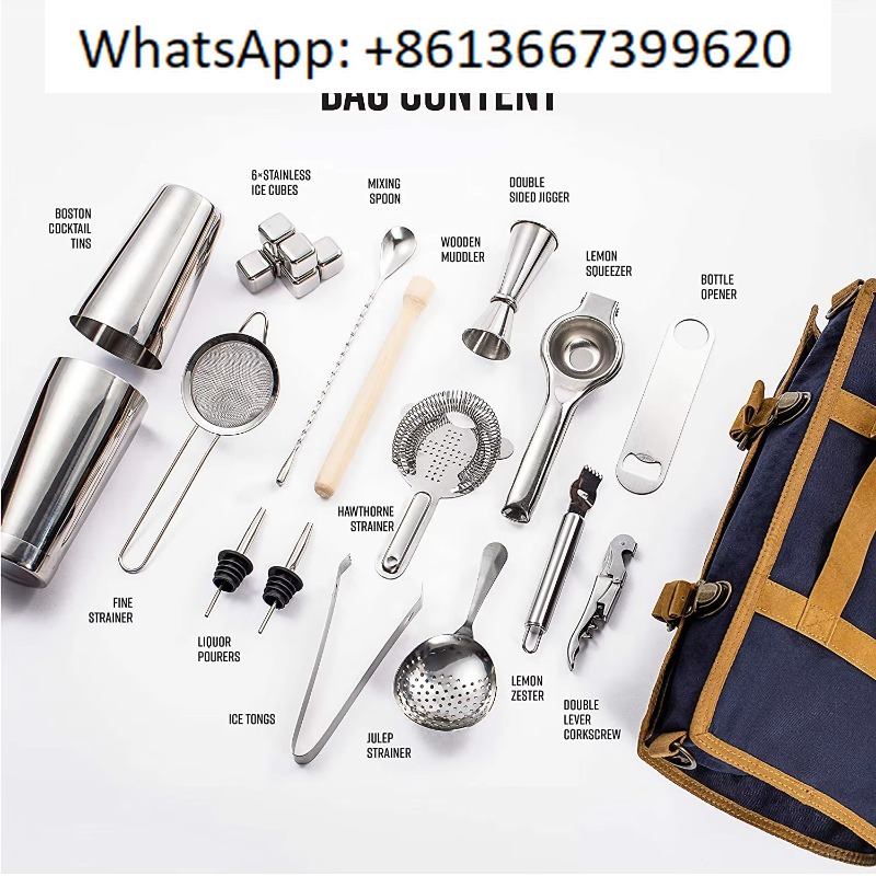 Boston Shaker Set - Kit bartender 22 pièces : shaker