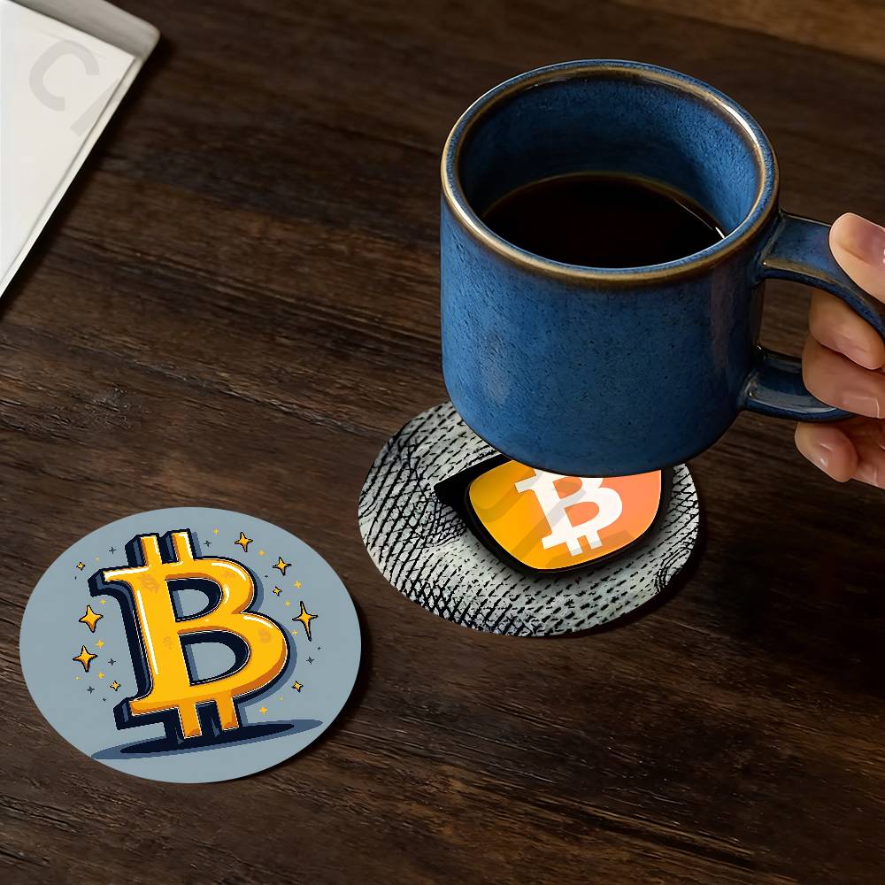 Sous-verre en bois Bitcoin Cry - Bar Mat Rubber avis et prix