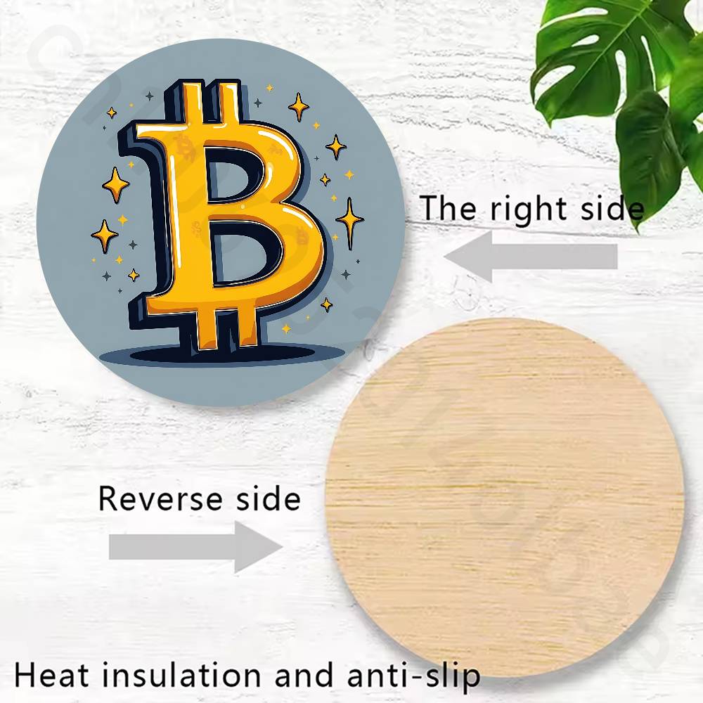 Sous-verre en bois Bitcoin Cry - Bar Mat Rubber avis et prix